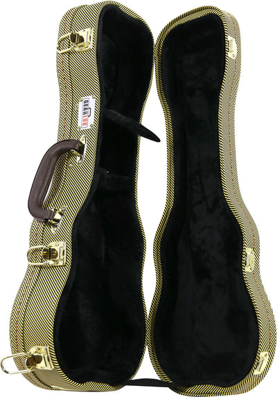 Gearlux UC107-S Soprano Ukulele Wooden Tweed Case