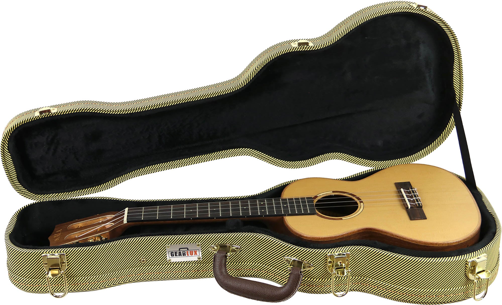 Gearlux UC107-T Tenor Ukulele Wooden Tweed Case