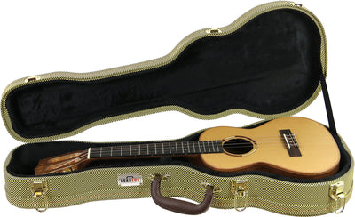 Gearlux UC107-T Tenor Ukulele Wooden Tweed Case
