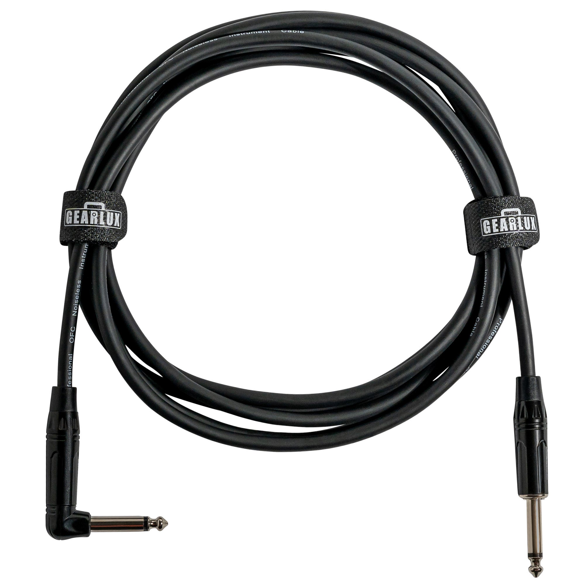 Gearlux 10-Foot Instrument Cable, 1/4 Inch, Right-Straight, Black - 2 Pack