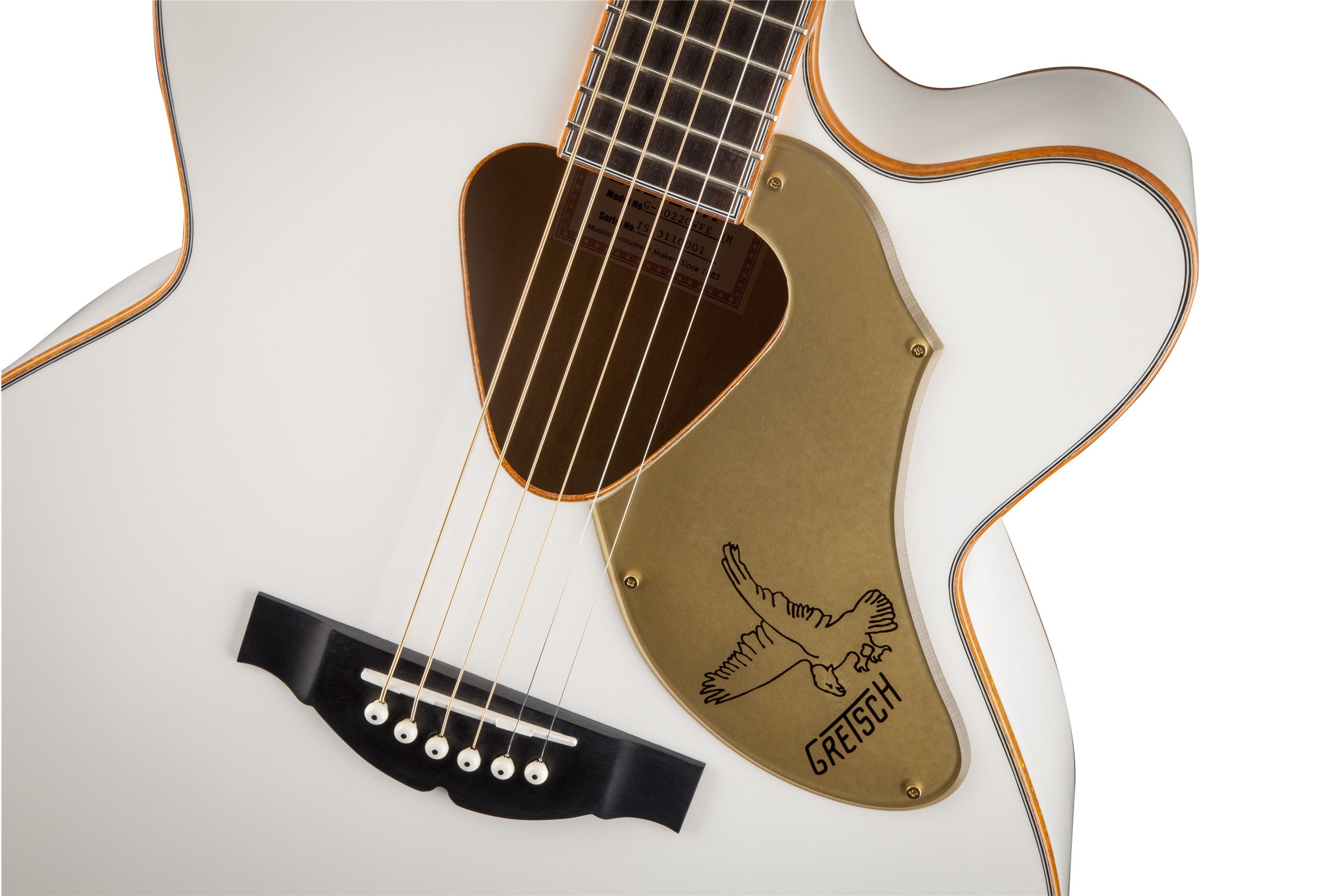 Gretsch G5022CWFE Rancher Falcon Jumbo Acoustic-Electric Guitar - White w/ Strap