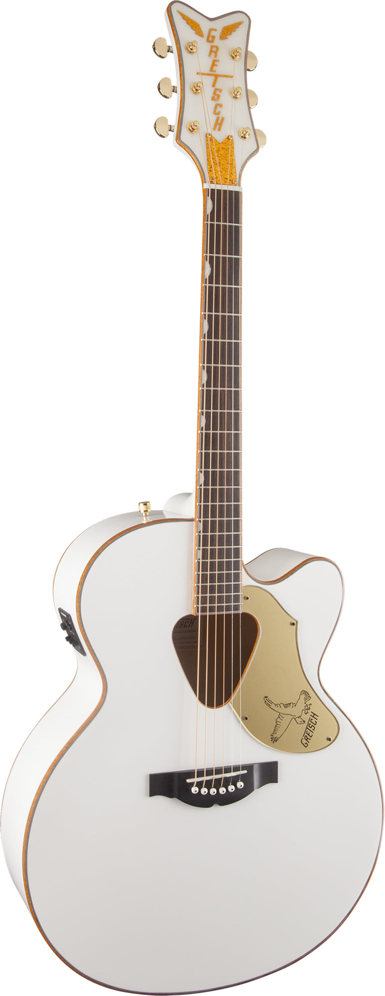 Gretsch G5022CWFE Rancher Falcon Jumbo Acoustic-Electric Guitar - White w/ Strap
