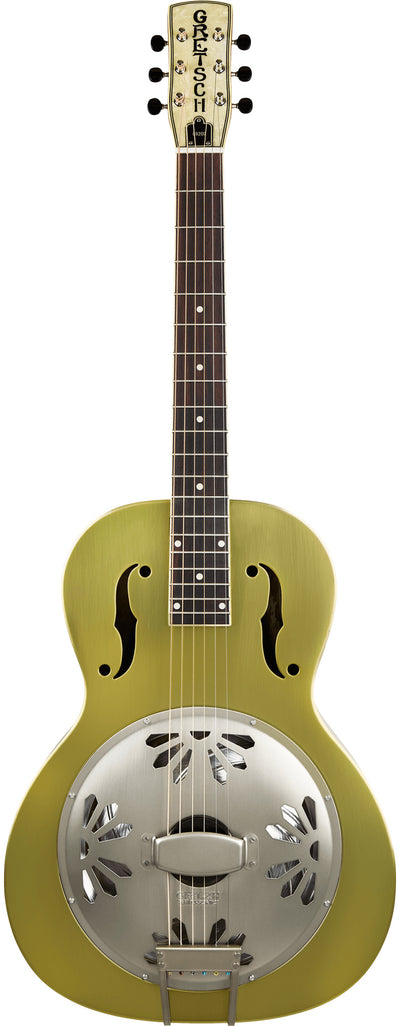 Gretsch G9202 Honey Dipper Special Round-Neck Brass Body Resonator Guitar - Bell Bronze w/ Strap