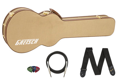 Gretsch Tweed Hardshell Case for Baritone Bass Guitar w/ Instrument Cable