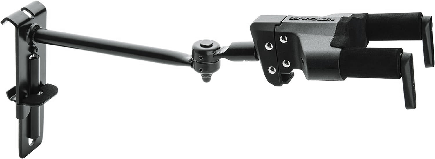 Hercules GSP50HBPLUS Auto-Swivel Adjustable Yoke Guitar Hanger - 2 Pack w/ Guitar Strap