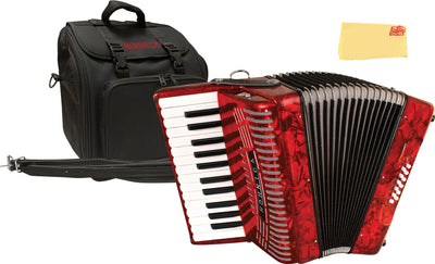 Hohner Hohnica 1303 12 Bass Piano Accordion - Pearl Red w/ Gig Bag