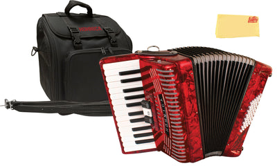 Hohner Hohnica 1304 48 Bass Piano Accordion - Pearl Red w/ Gig Bag