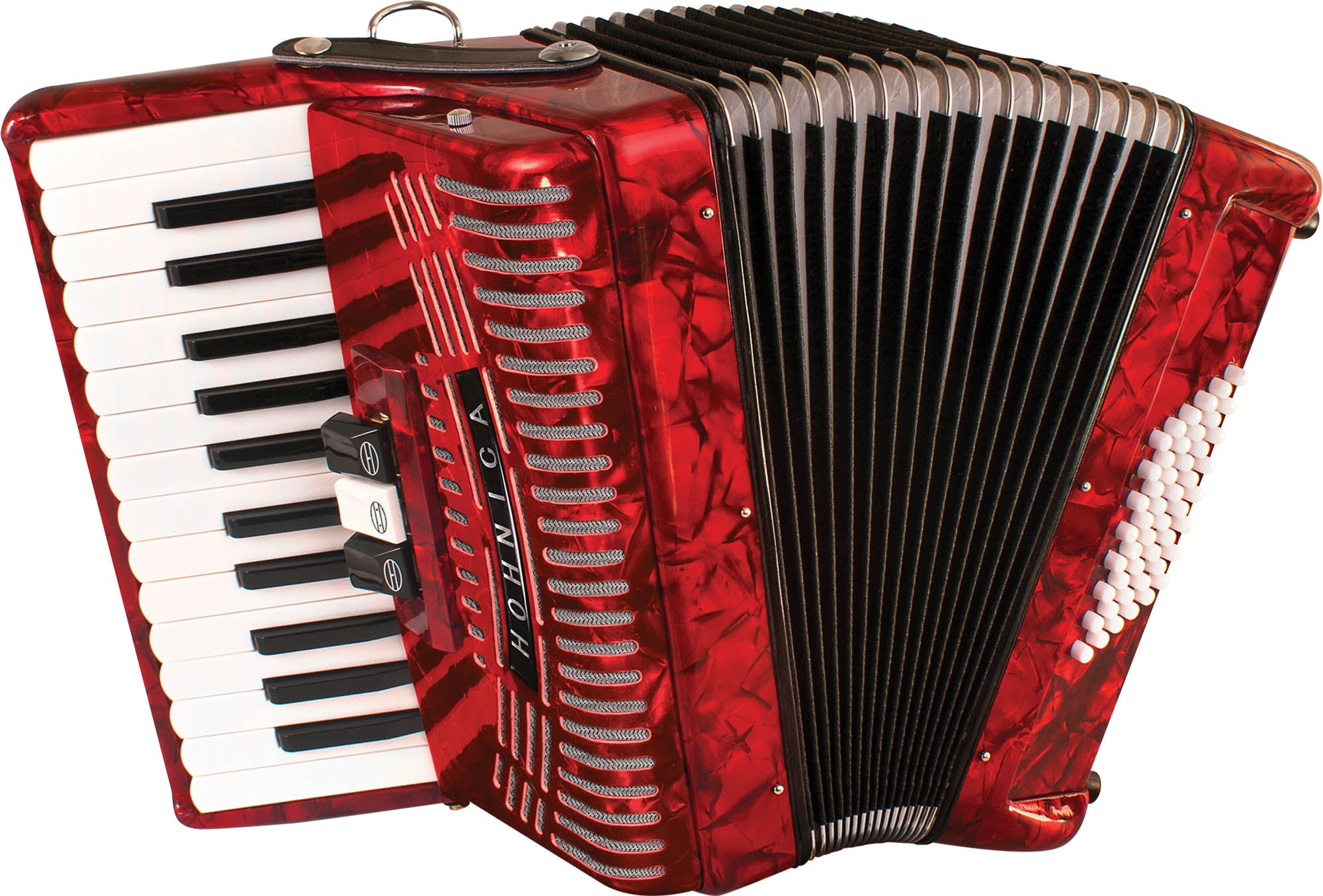 Hohner Hohnica 1304 48 Bass Piano Accordion - Pearl Red w/ Gig Bag
