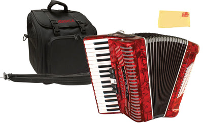 Hohner Hohnica 1305 72 Bass Piano Accordion - Pearl Red w/ Gig Bag