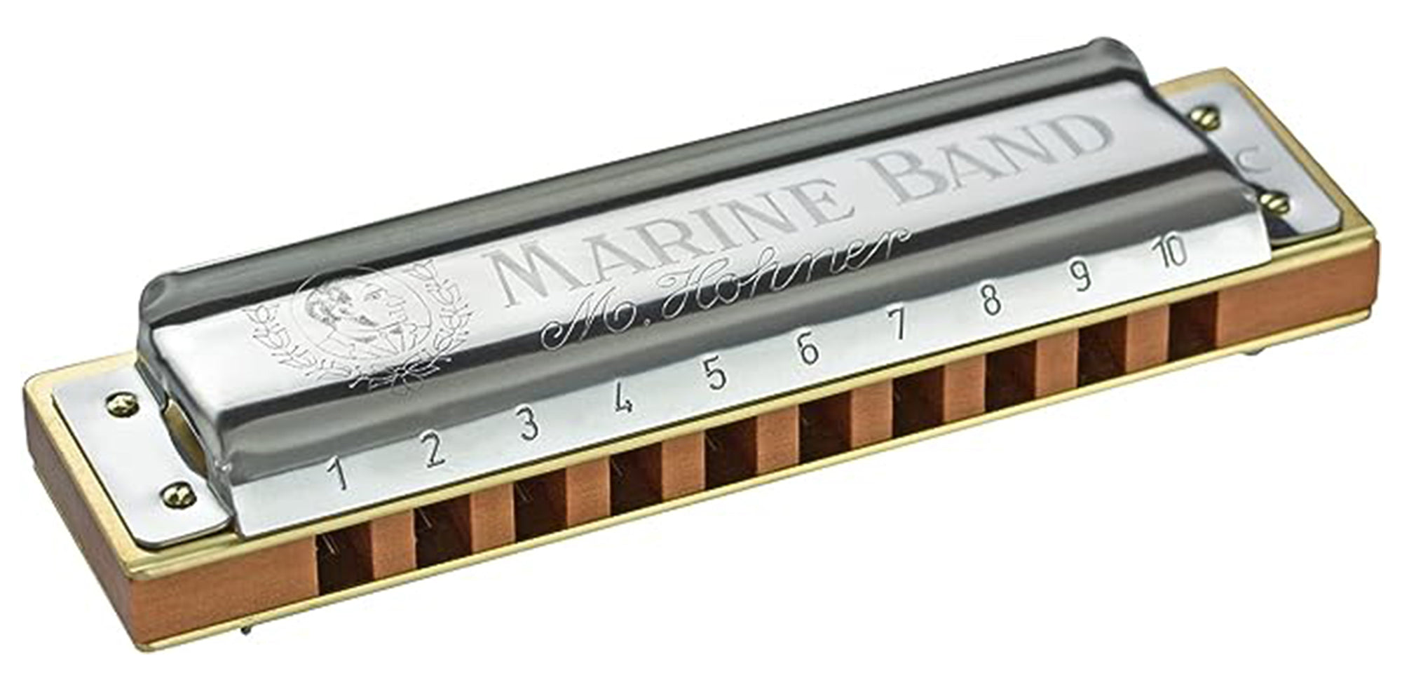 Hohner Marine Band 1896 Harmonica - Key of B Flat w/ Instructional Manual