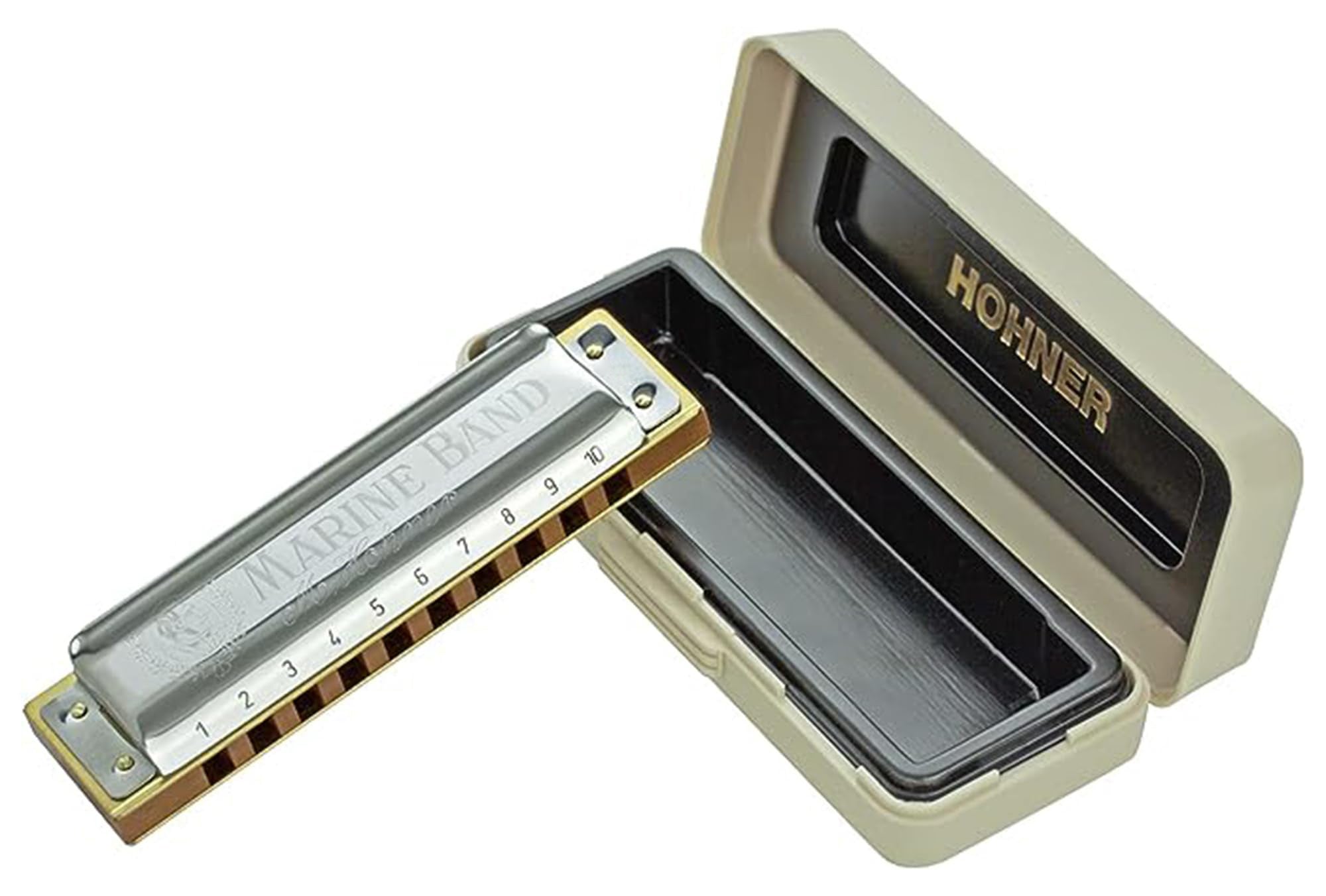 Hohner Marine Band 1896 Harmonica - Key of B Flat w/ Instructional Manual