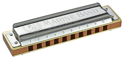 Hohner Marine Band 1896 Harmonica - Key of B Flat w/ Key Stickers