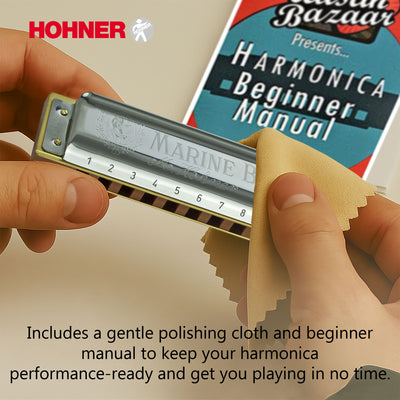 Hohner Marine Band 1896 Harmonica - Key of C w/ Instructional Manual
