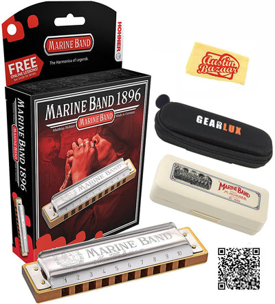 Hohner Marine Band 1896 Harmonica - Key of F w/ Carrying Case