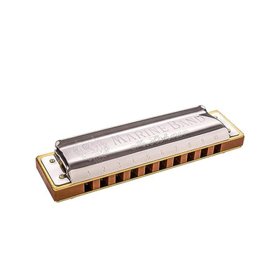 Hohner Marine Band 1896 Harmonica - Key of F Sharp w/ Instructional Manual