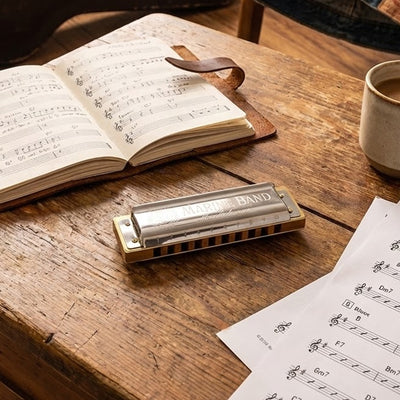 Hohner Marine Band 1896 Harmonica - Key of F Sharp w/ Instructional Manual