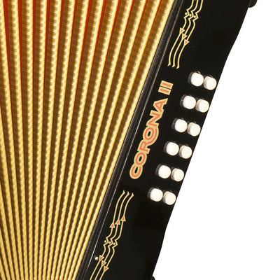 Hohner Corona II F/Bb/Eb Accordion - Black w/ Hard Case