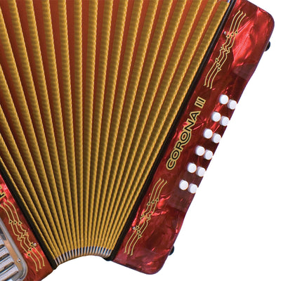 Hohner Corona II F/Bb/Eb Accordion - Pearl Red w/ Hard Case