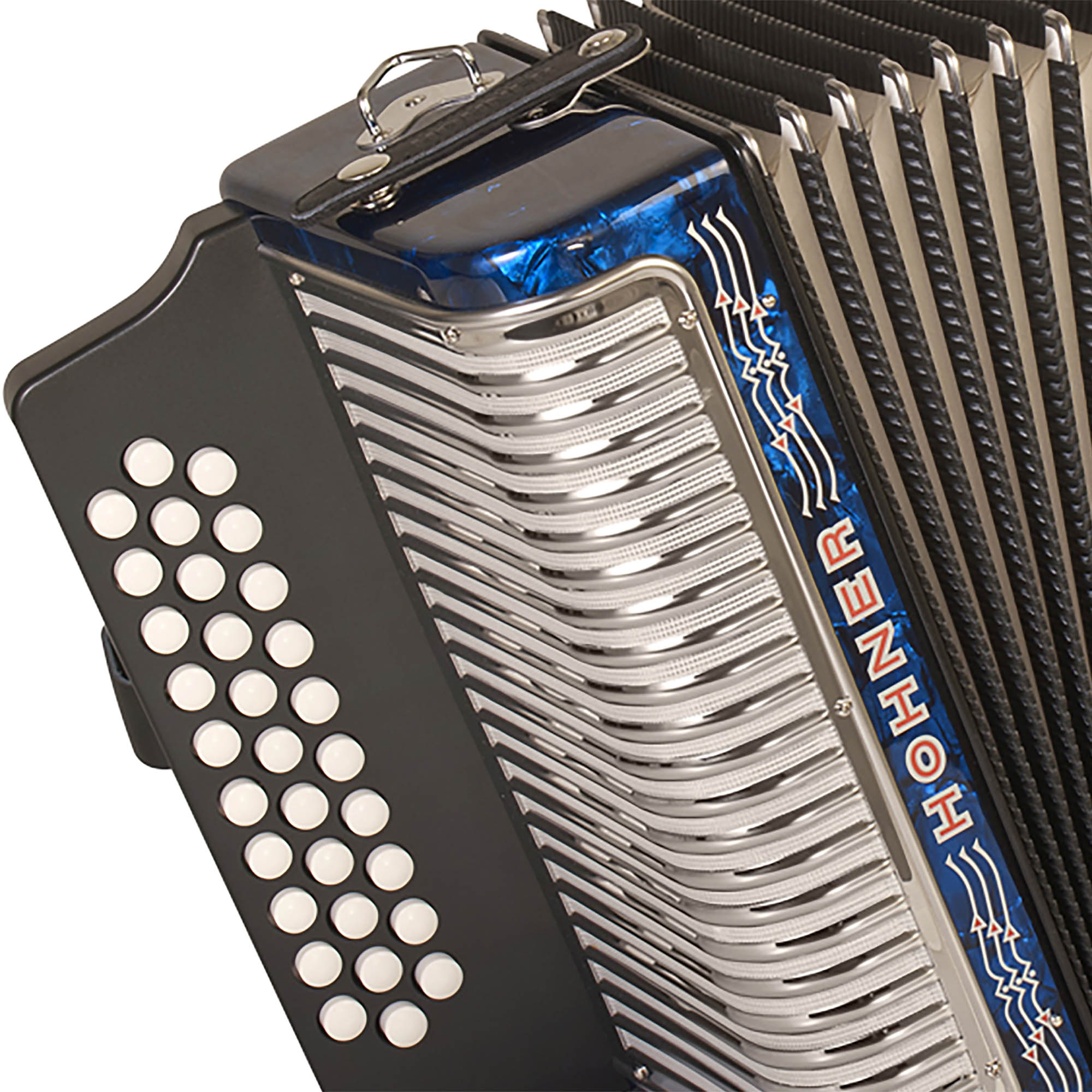 Hohner Corona II G/C/F Accordion - Pearl Dark Blue w/ Gig Bag