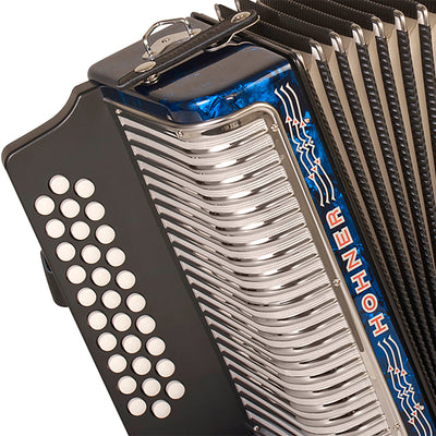 Hohner Corona II G/C/F Accordion - Pearl Dark Blue w/ Gig Bag
