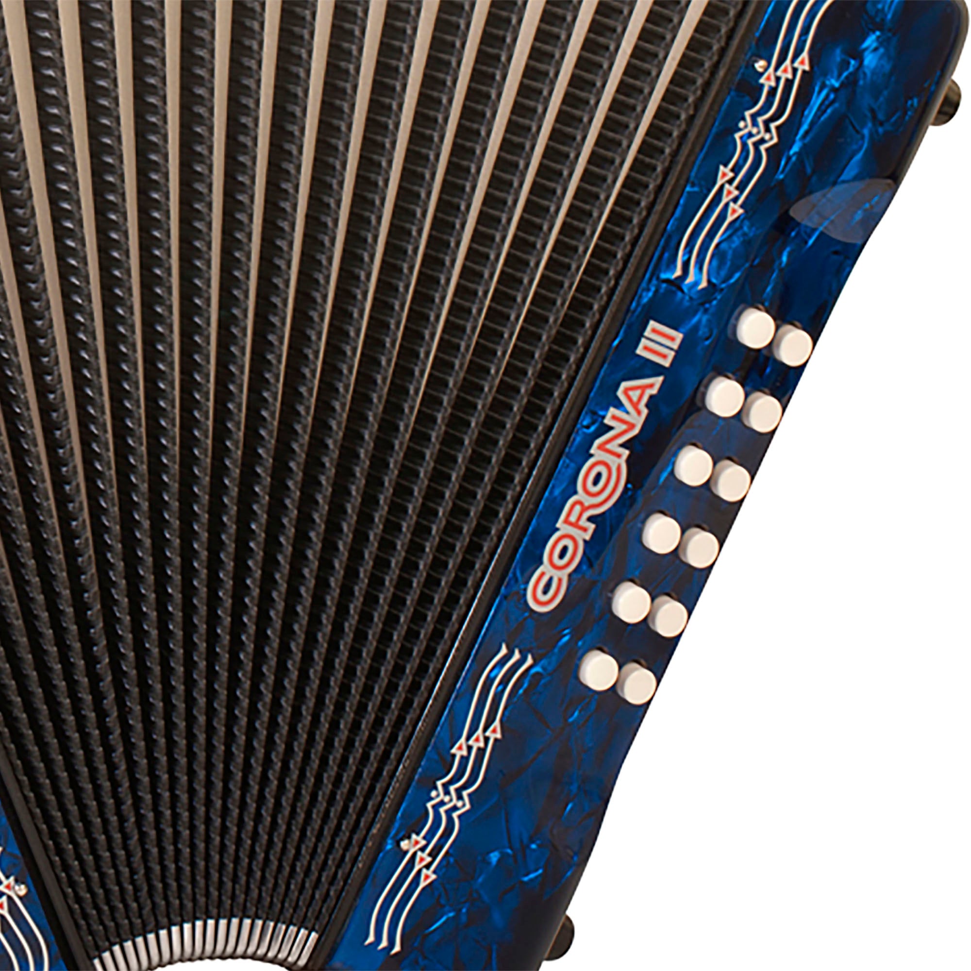 Hohner Corona II G/C/F Accordion - Pearl Dark Blue w/ Gig Bag