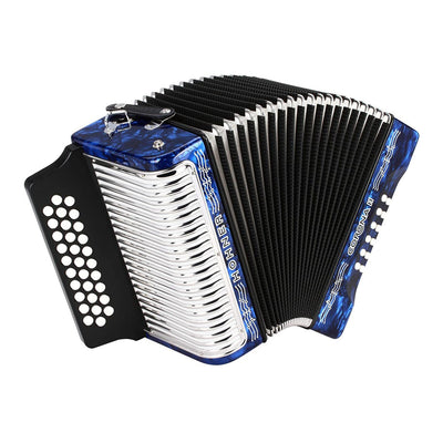 Hohner Corona II G/C/F Accordion - Pearl Dark Blue w/ Hard Case