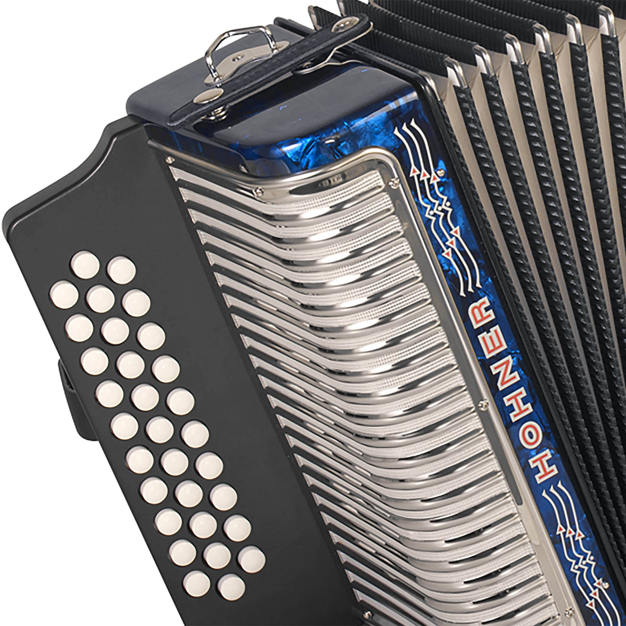 Hohner Corona II G/C/F Accordion - Pearl Dark Blue w/ Hard Case