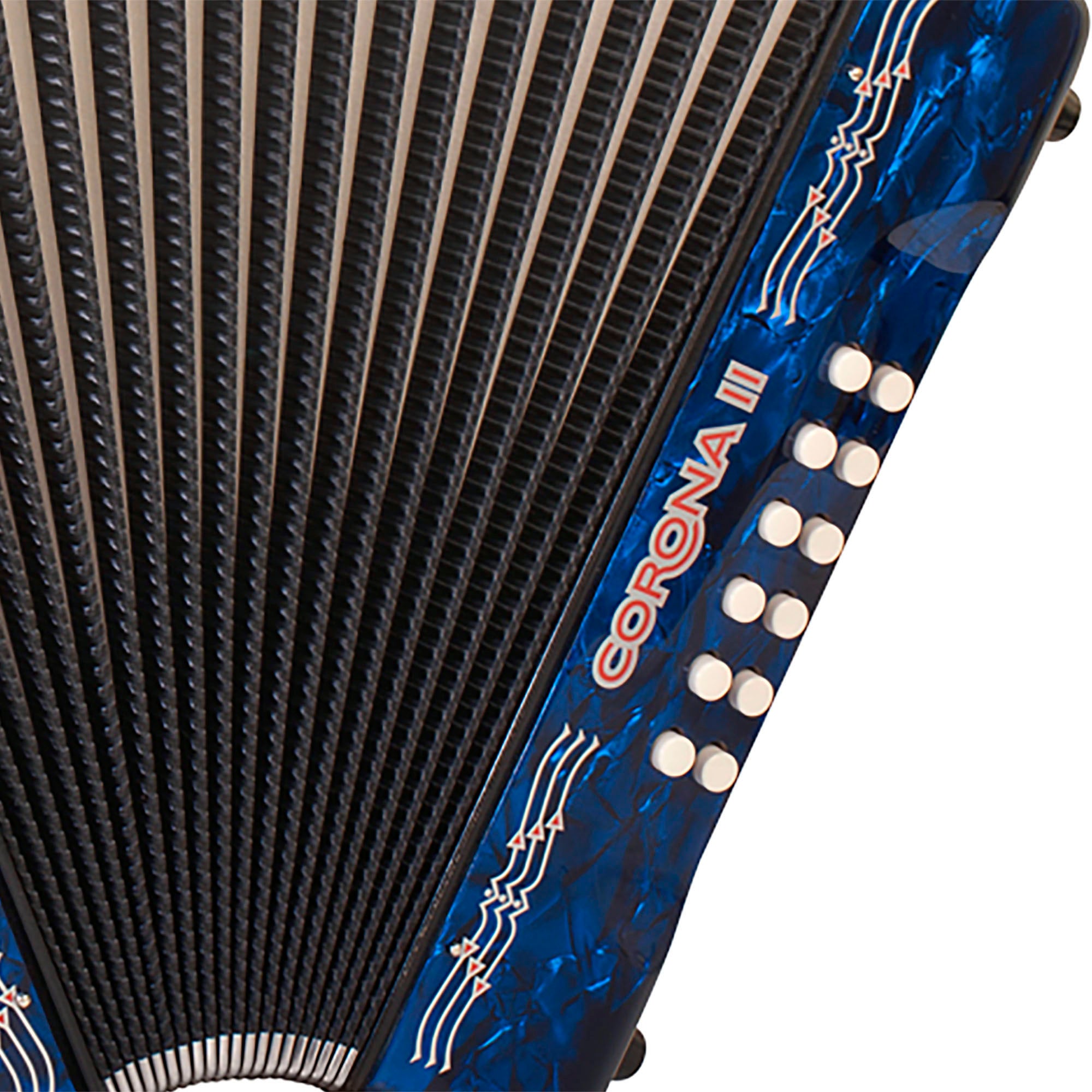 Hohner Corona II G/C/F Accordion - Pearl Dark Blue w/ Hard Case