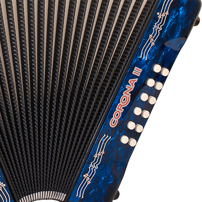 Hohner Corona II G/C/F Accordion - Pearl Dark Blue w/ Hard Case