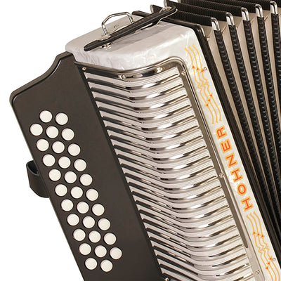 Hohner Corona II G/C/F Accordion - Pearl White w/ Gig Bag