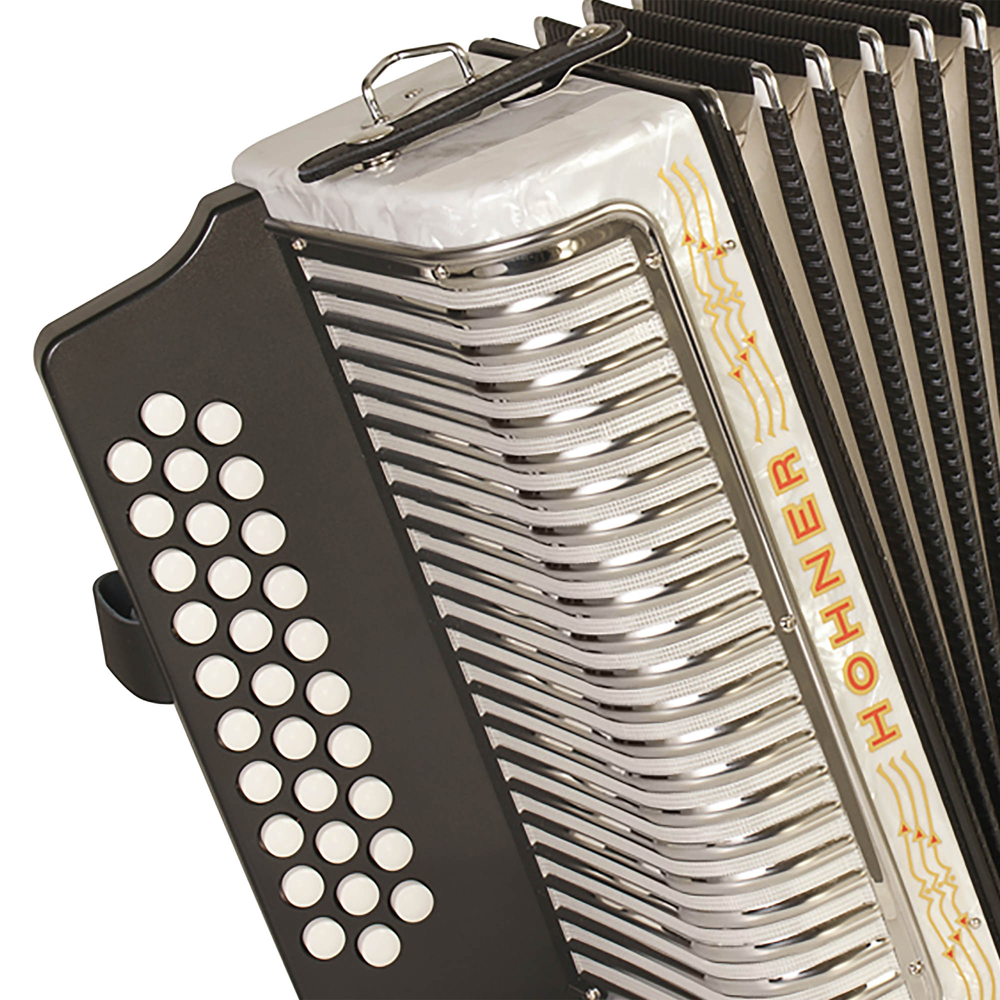 Hohner Corona II G/C/F Accordion - Pearl White w/ Hard Case
