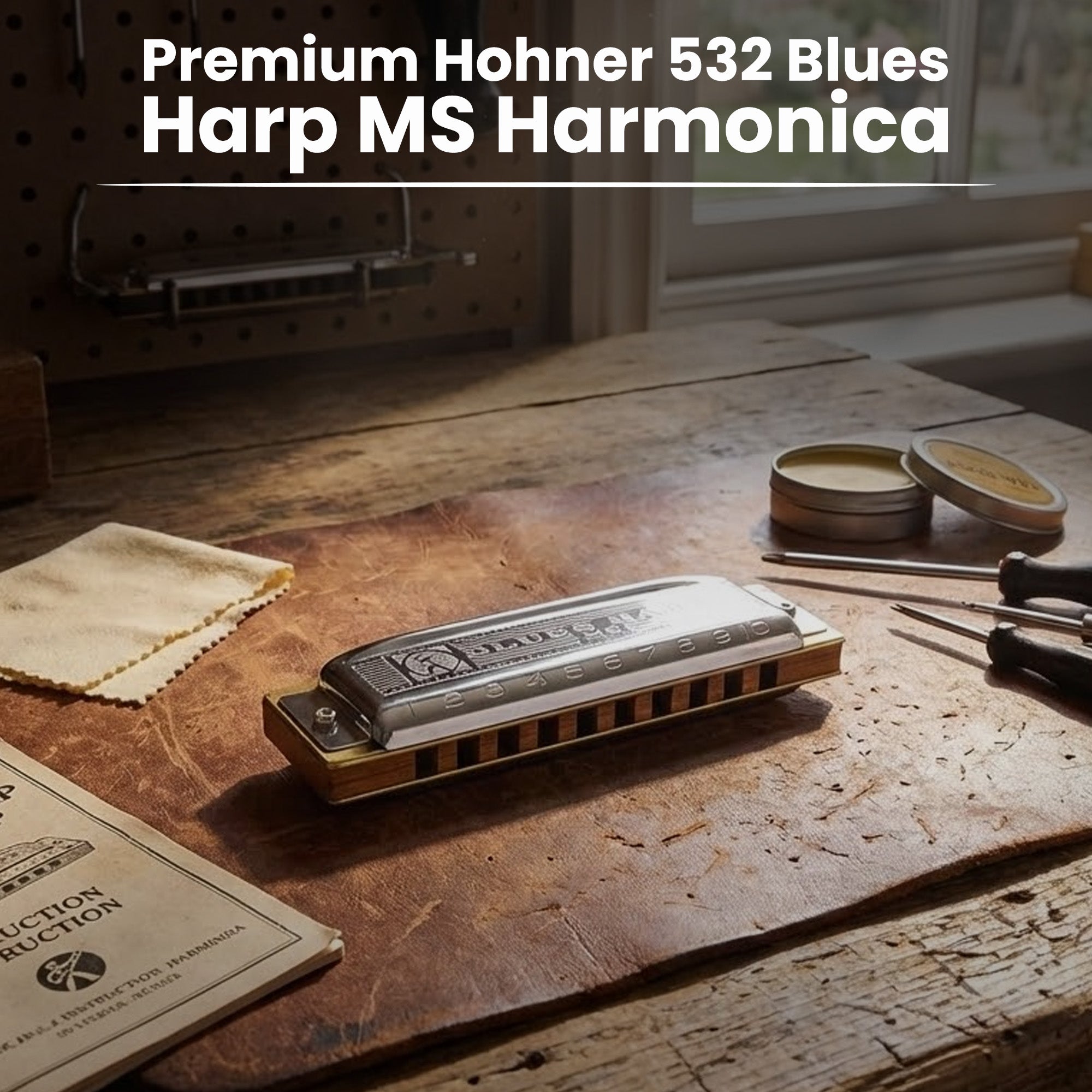 Hohner 532 Blues Harp MS Harmonica - Key of E w/ Key Stickers