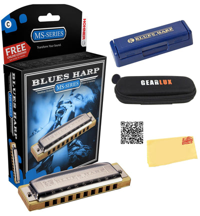 Hohner 532 Blues Harp MS Harmonica - Key of G w/ Beginner Manual