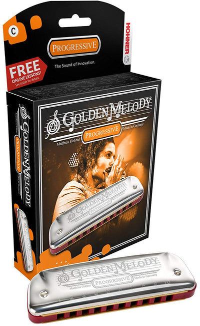Hohner 544 Golden Melody Harmonica - Key of A w/ Instructional Manual