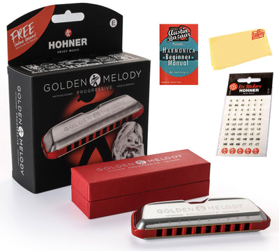Hohner 544 Golden Melody Harmonica - Key of E w/ Key Stickers