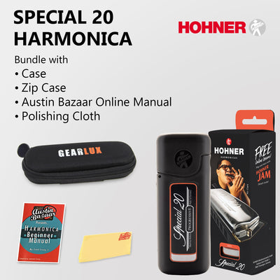 Hohner Special 20 Harmonica - Key of C w/ Zip Pouch