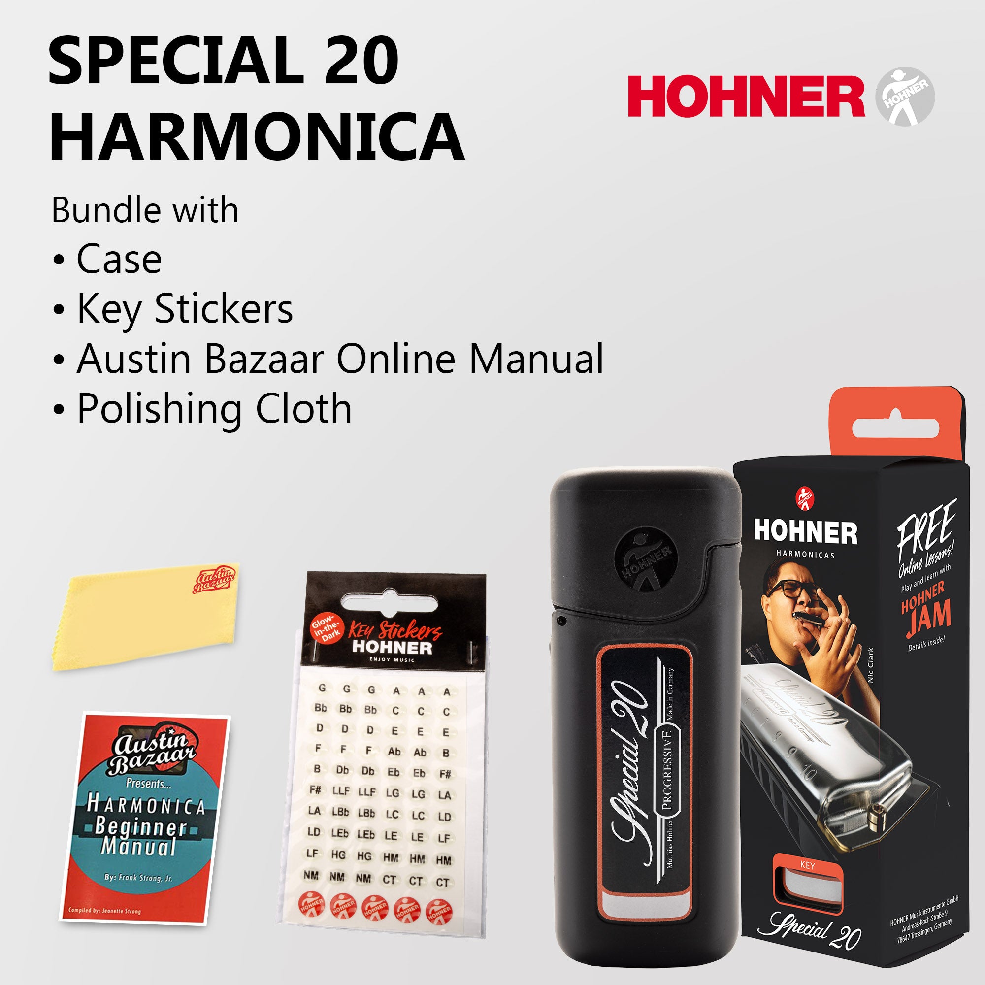 Hohner Special 20 Harmonica - Key of C w/ Key Stickers