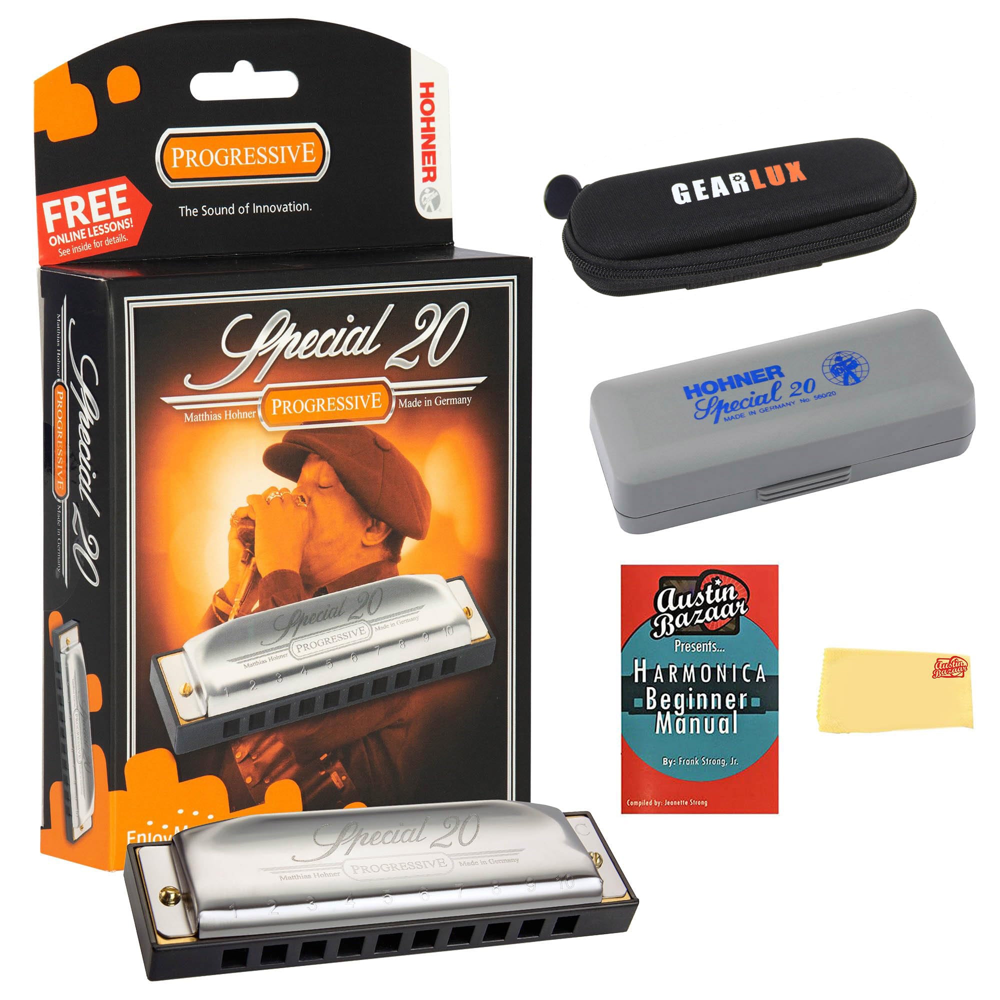 Hohner Special 20 Harmonica - Key of C Sharp w/ Instructional Manual
