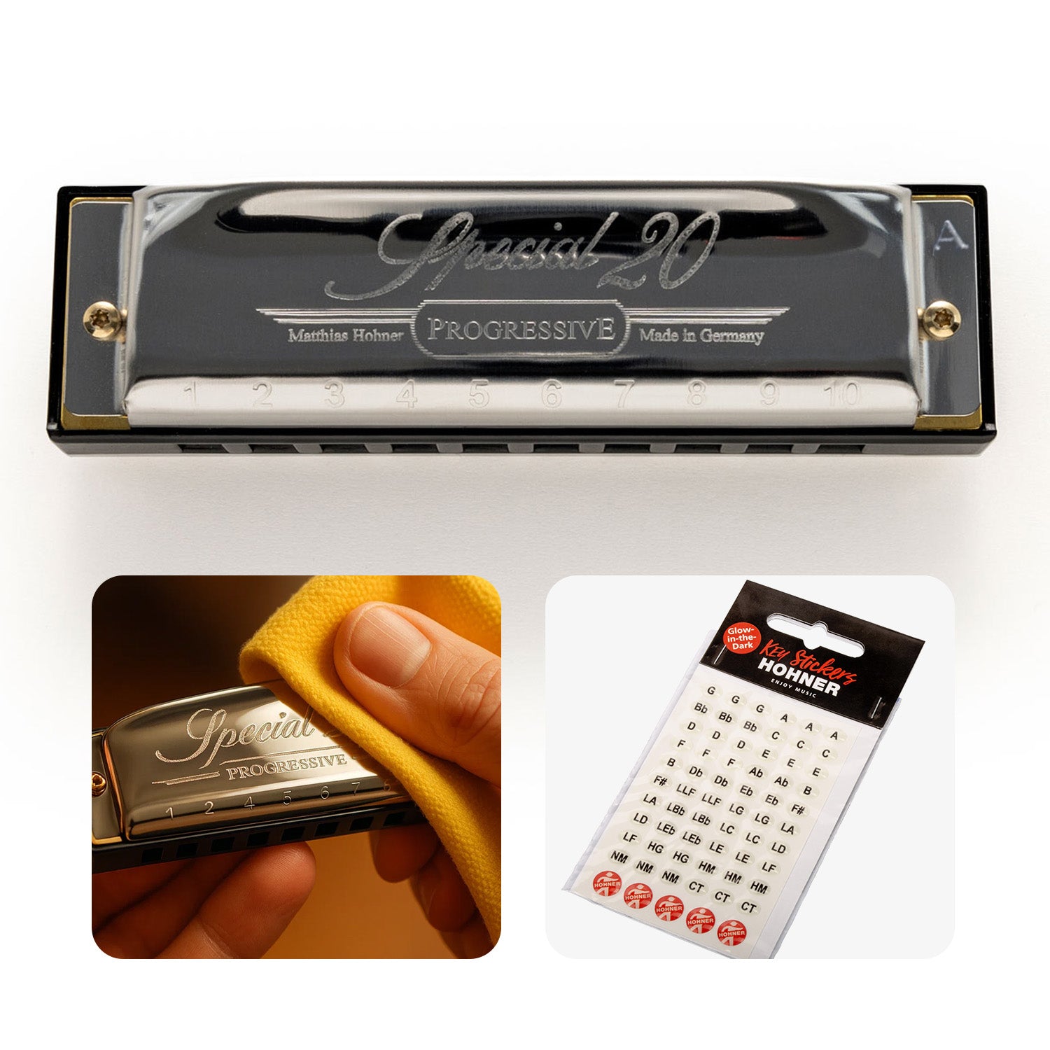 Hohner Special 20 Country Tuned Harmonica - Key of A w/ Key Stickers