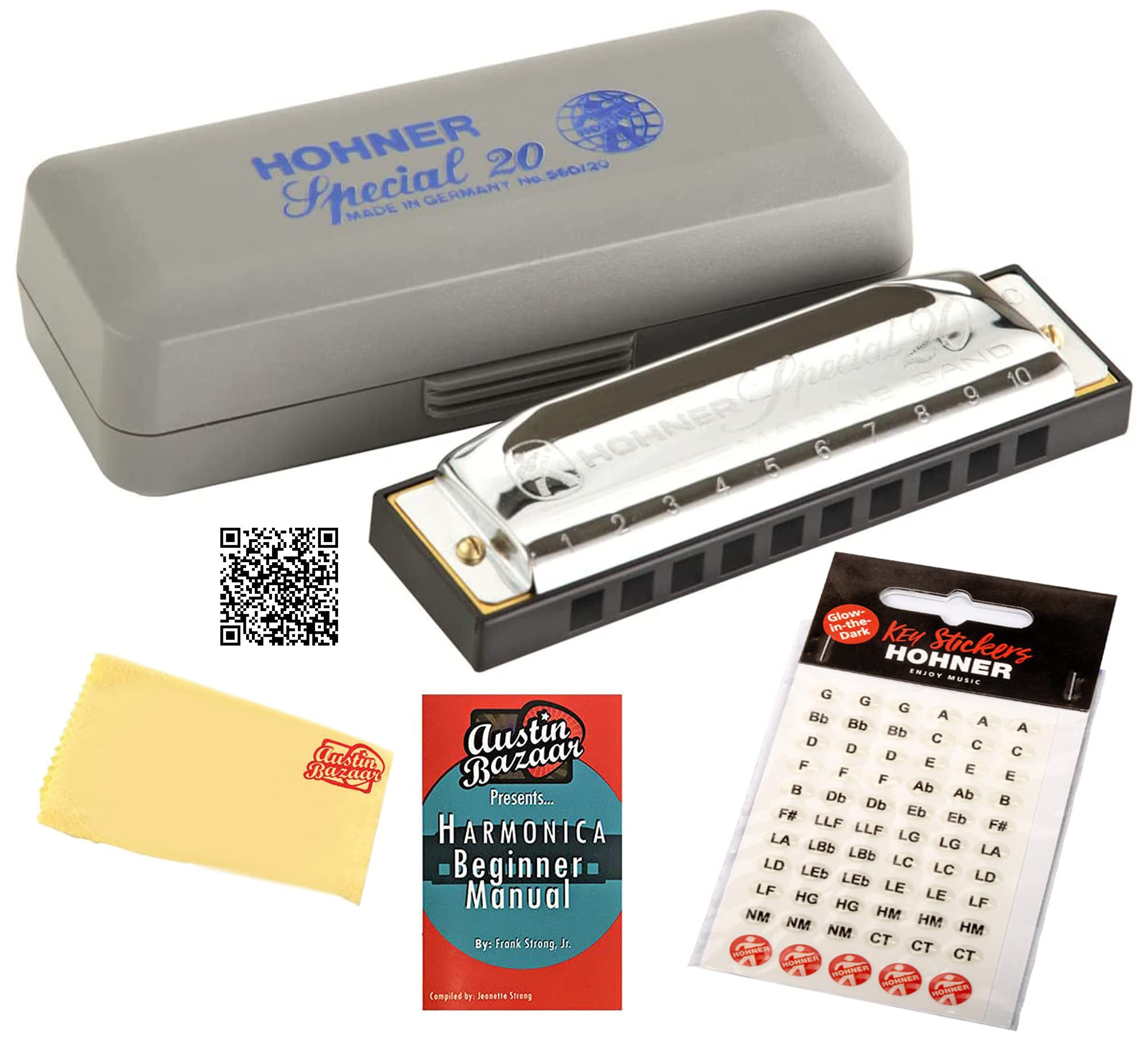 Hohner Special 20 Harmonica - Key of F Sharp w/ Key Stickers