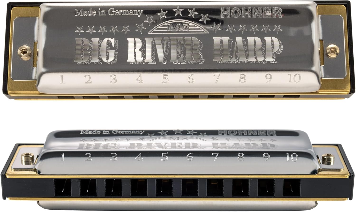 Hohner Big River Harmonica - Key of A w/ Instructional Manual