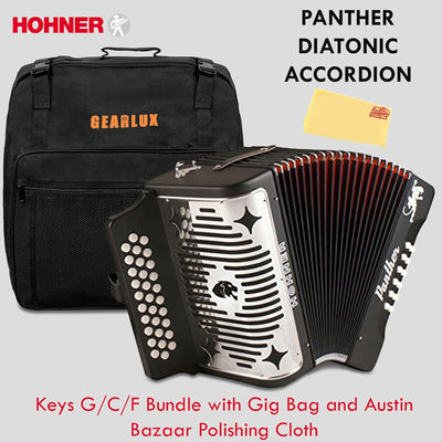 Hohner Panther Diatonic Accordion - Keys G/C/F w/ Gig Bag