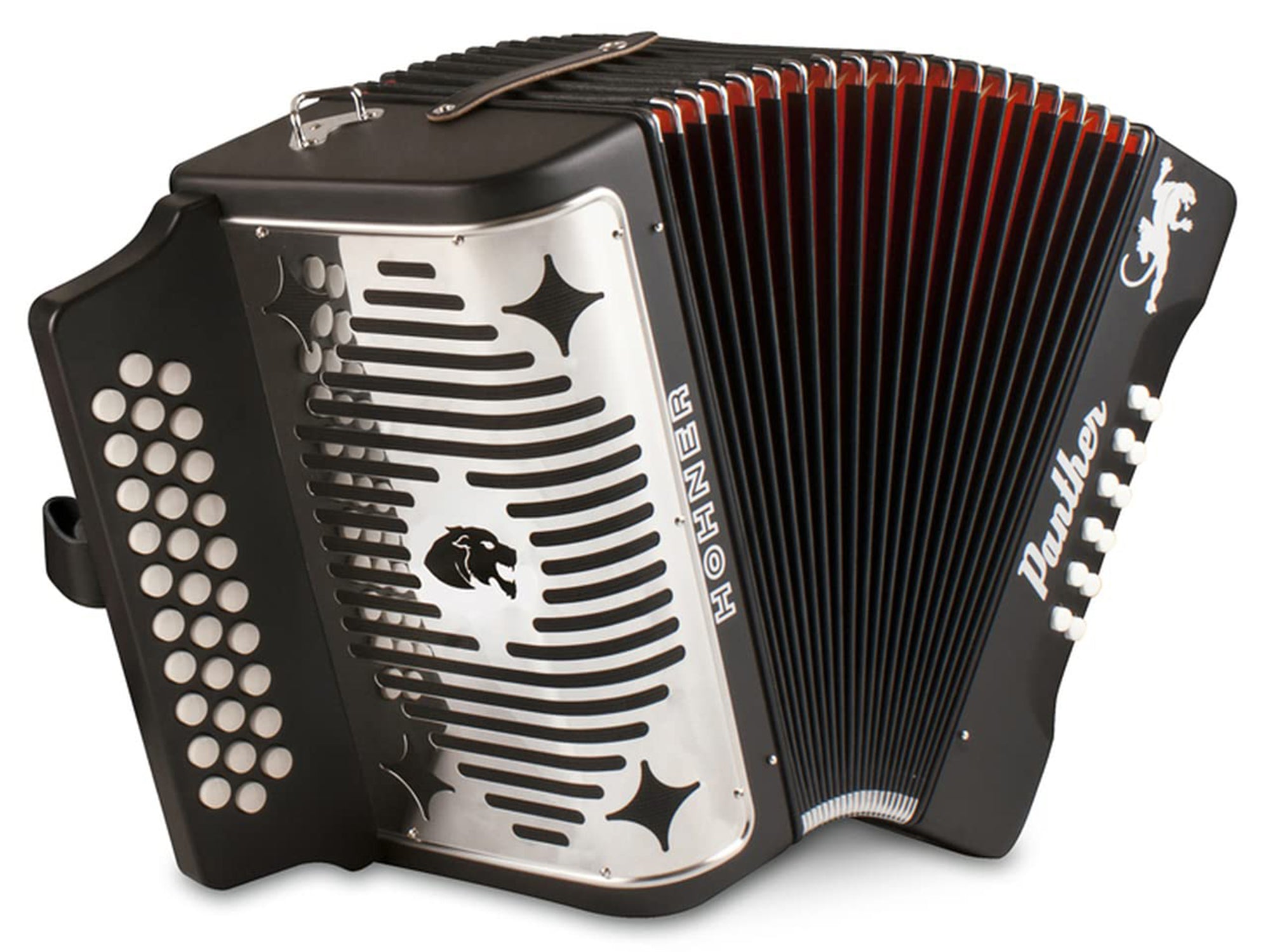 Hohner Panther Diatonic Accordion - Keys F/Bb/Eb w/ Road Kit