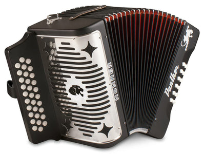Hohner Panther Diatonic Accordion - Keys F/Bb/Eb w/ Road Kit