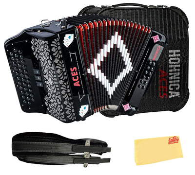 Hohner Hohnica Aces II 34-Button Accordion with 3 Registers - FBbEb w/ Gig Bag