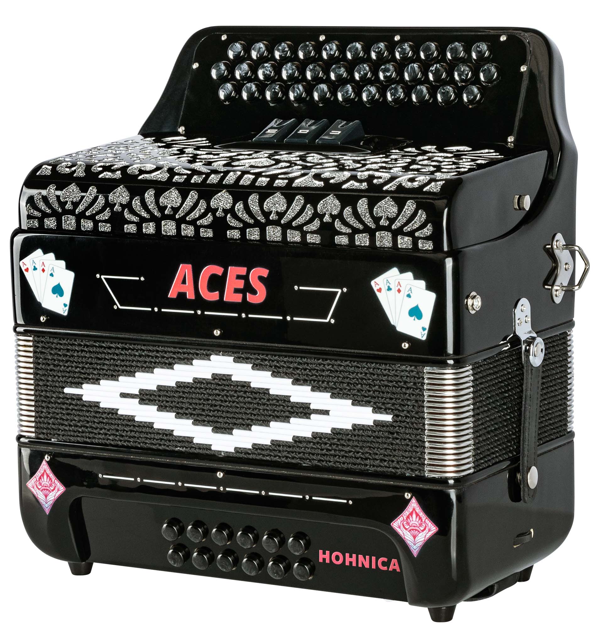 Hohner Hohnica Aces II 34-Button Accordion with 3 Registers - FBbEb w/ Gig Bag