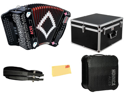 Hohner Hohnica Aces II 34-Button Accordion with 3 Registers - FBbEb w/ Hard Case