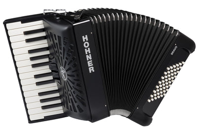 Hohner Bravo II 48 Chromatic Piano Key Accordion - Black