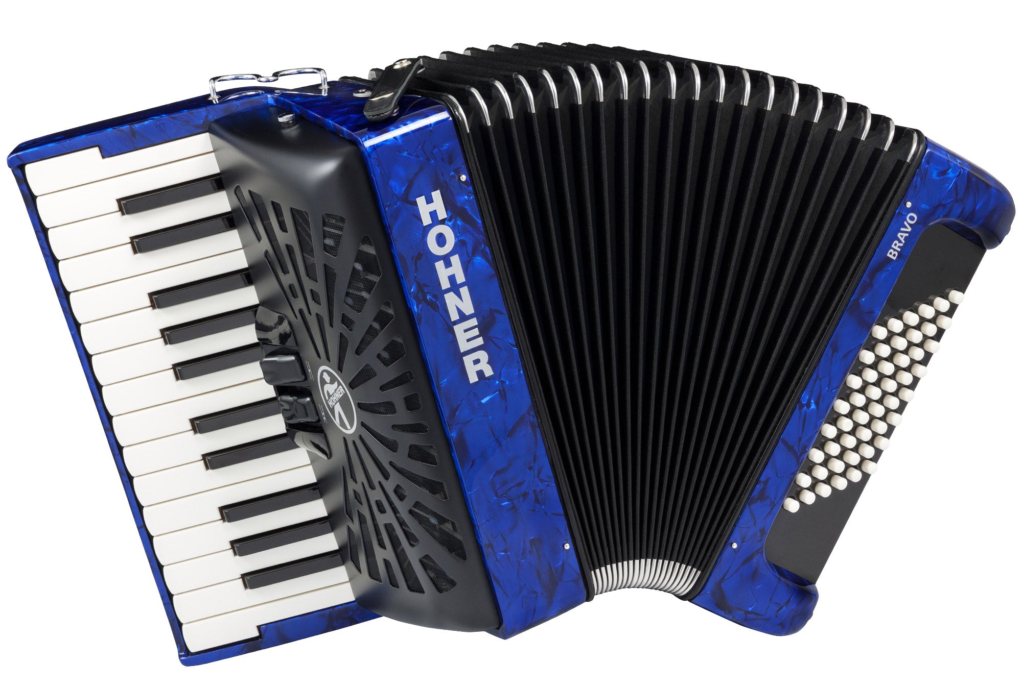 Hohner Bravo II 48 Chromatic Piano Key Accordion - Blue