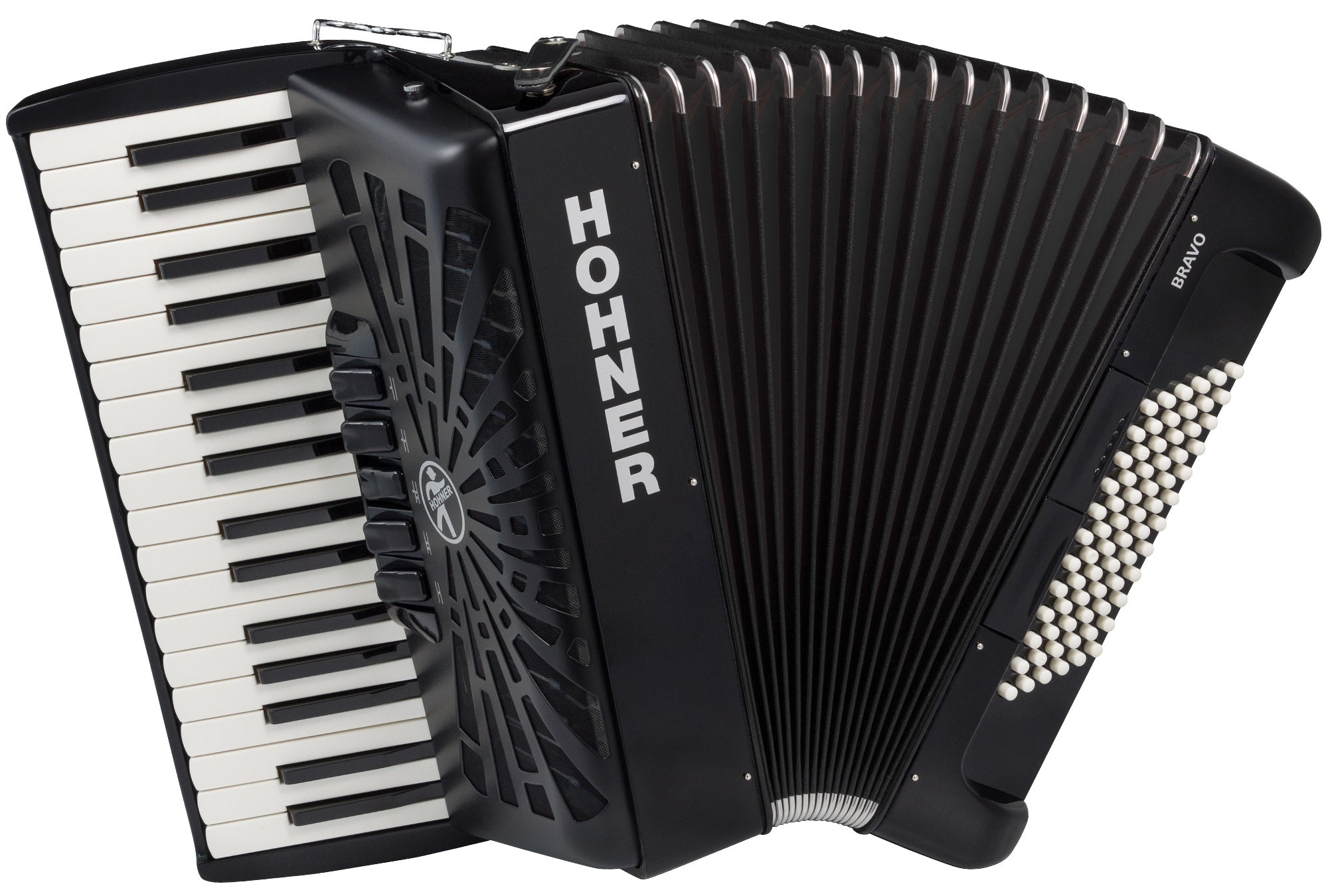 Hohner Bravo III 72 Chromatic Piano Key Accordion - Black
